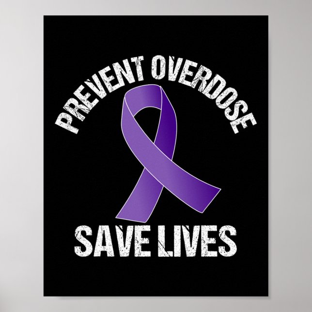 Póster Prevent Overdose Save Lives Opioid Awareness  (Frente)
