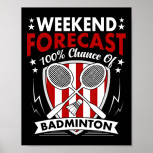 Póster Previsión de fin de semana Juego de Badminton Día 