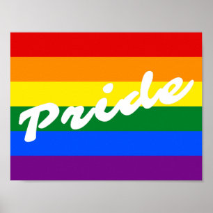 Póster Pride Logo LGBT 6-Stripe Rainbow Gay Pride Flag
