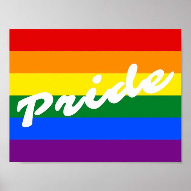 Póster Pride Logo LGBT 6-Stripe Rainbow Gay Pride Flag (Frente)