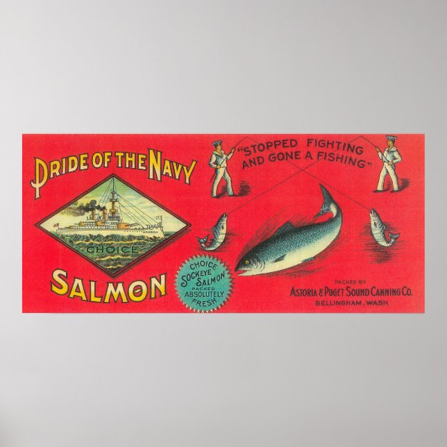 Póster Pride of the Navy Salmon Can Label (Frente)