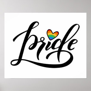 Póster Pride Script Heart