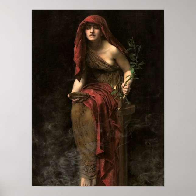 Póster Priestess of Delphi, 1891 by John Collier (Frente)