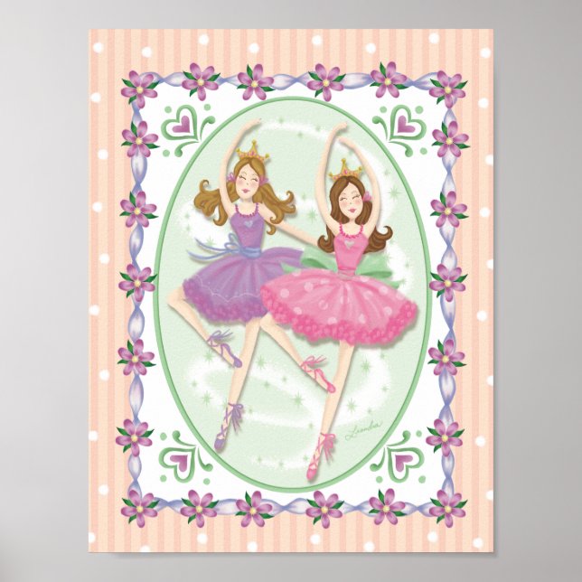Póster Prima Ballerinas Twins Peach Striped Cameo (Frente)