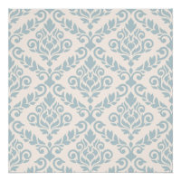 Prima Damask Big Ptn Blue en crema