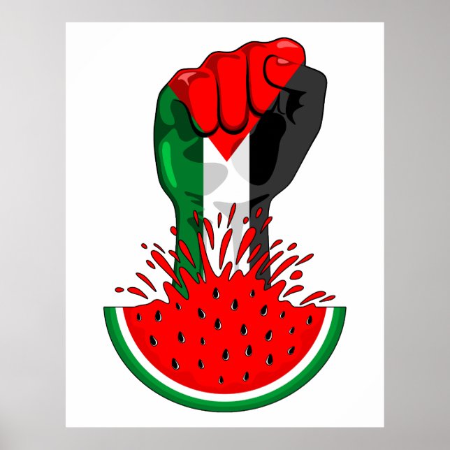 Póster Prima de resistencia palestina sobre la sandía (Frente)