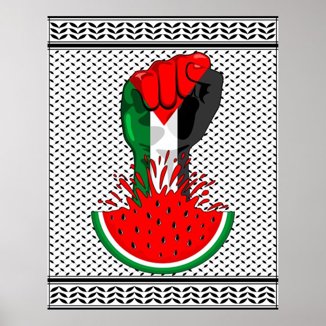Póster Prima de resistencia palestina sobre la sandía (Frente)