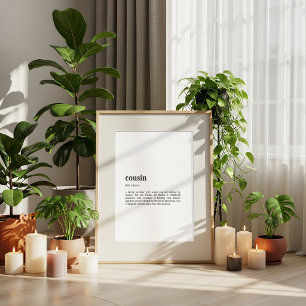Póster Prima Definition Poster Funny Cousin Gift Print