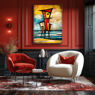 Póster Primal Watch — Torre de vigilancia abstracta expre