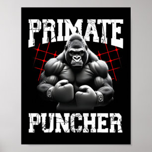 Póster Primate Puncher Boxing Muscular Gorilla Boxer Ape