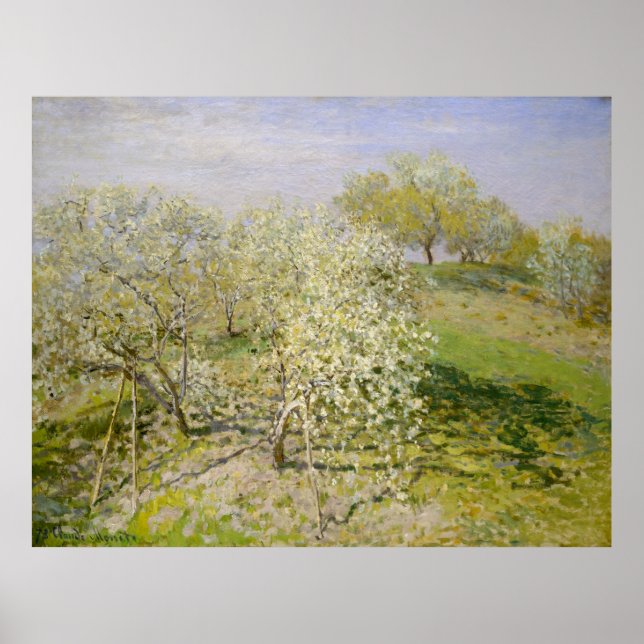 Póster Primavera (árboles frutales en flor) Claude Monet (Frente)