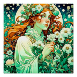 Póster Primavera Celta Imbólica Art Nouveau