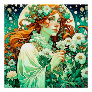 Póster Primavera Celta Imbólica Art Nouveau