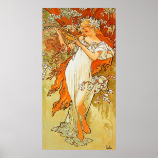 Póster Primavera de cosecha por Alphonse Mucha