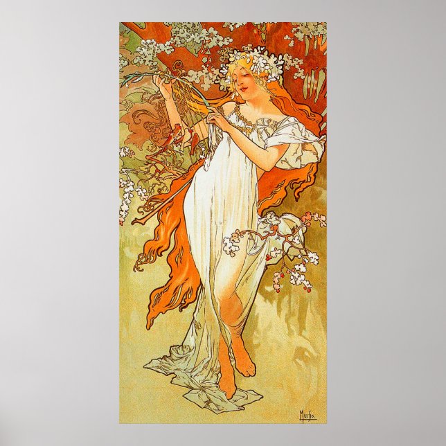 Póster Primavera de cosecha por Alphonse Mucha (Frente)