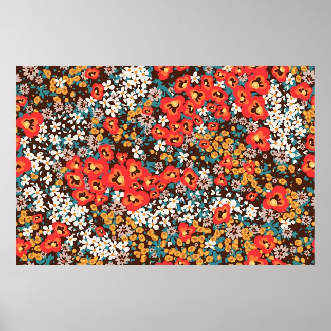 Póster Primavera de moda floral, vestido de mujer de vera (Frente)