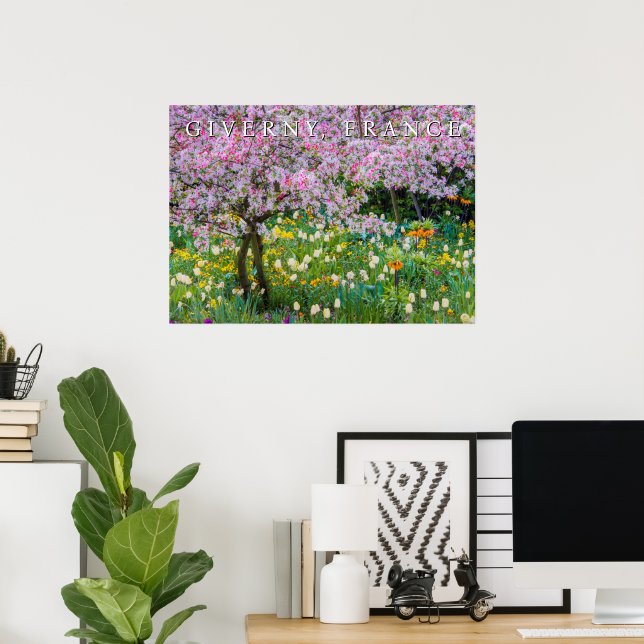 Póster Primavera en el jardín de Claude Monet (Oficina en casa)