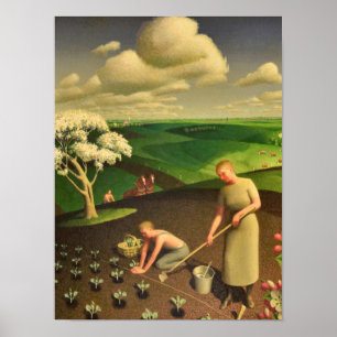 Póster Primavera en el país por Grant Wood
