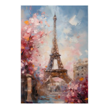 Primavera en París La Torre Eiffel Pintura al Óleo