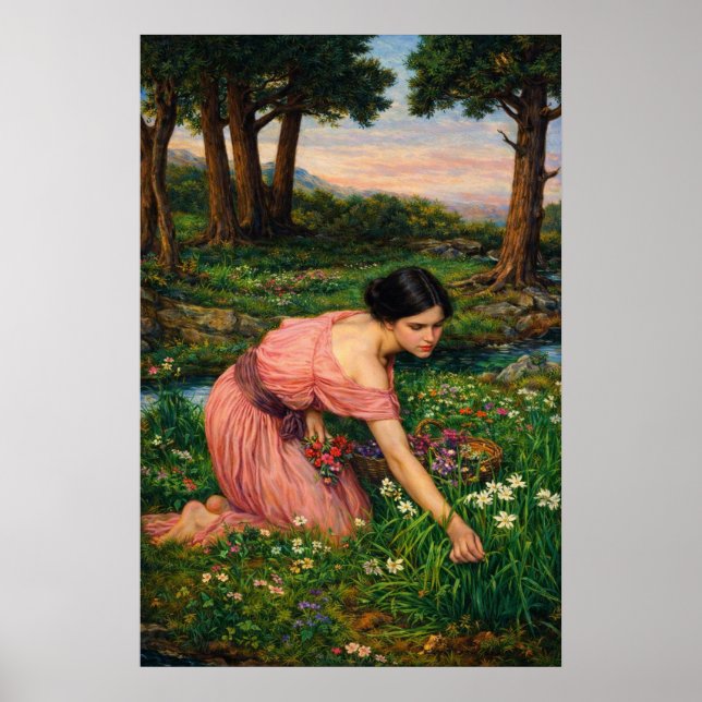 Póster Primavera extiende una verde falda de flores (Frente)