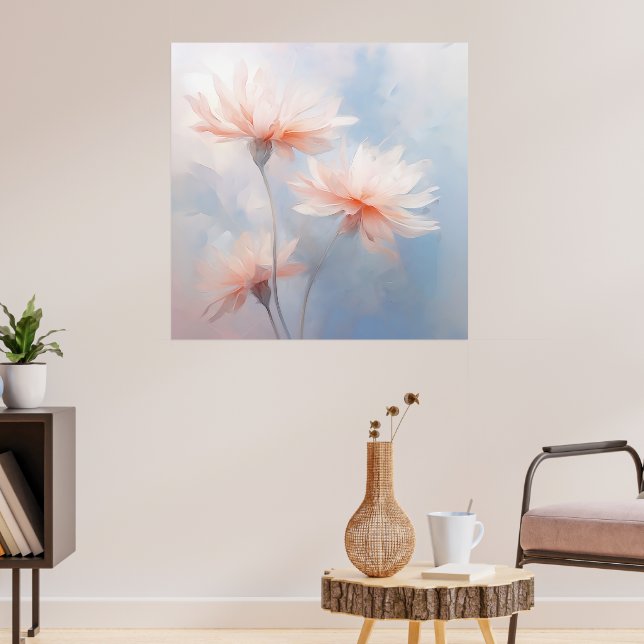 Póster Primavera Hazy Pastel Petal Florines De Ava (Salón 3)