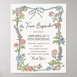 Póster Primavera Jardín Fiesta Cápsula de cumpleaños flor