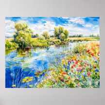 Primavera junto al Havelland acuarela del Havel