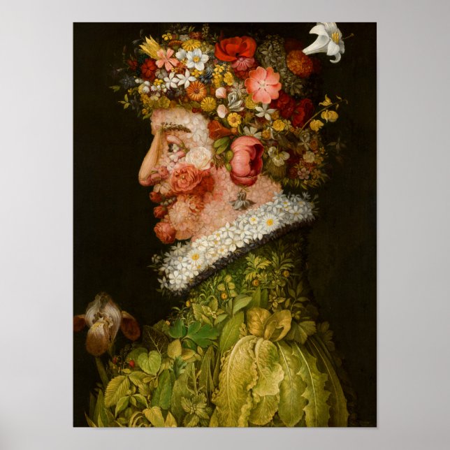 Póster Primavera, La Primavera por Giuseppe Arcimboldo (Frente)