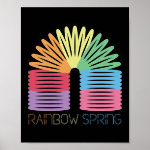 Póster Primavera Neon Rainbow de los años 90 retro