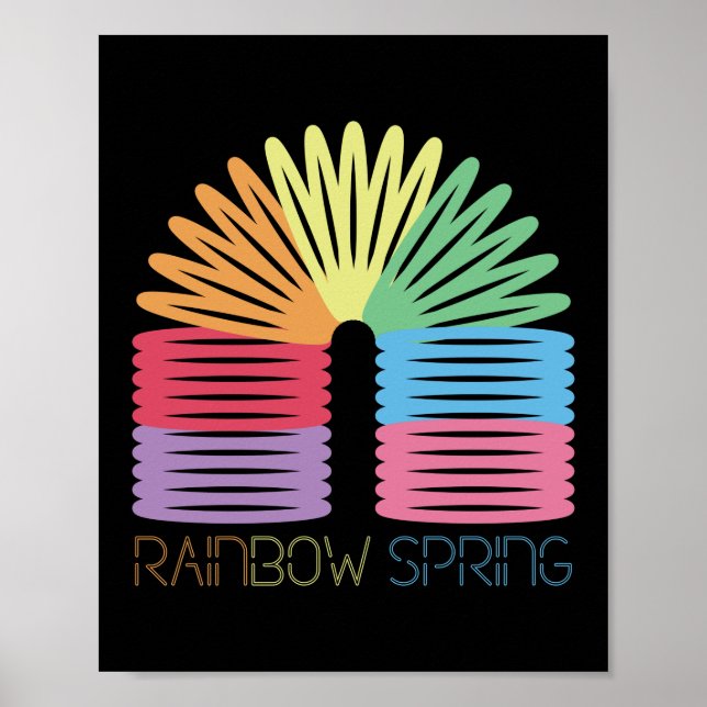 Póster Primavera Neon Rainbow de los años 90 retro (Frente)