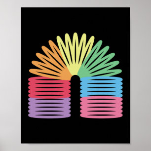 Póster Primavera Neon Rainbow de los años 90 retro