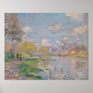 Póster Primavera por el Sena de Monet Impresionista