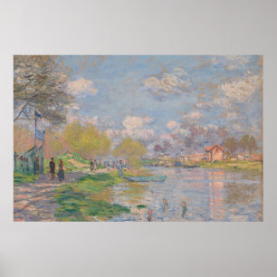 Póster Primavera por el Sena de Monet Impresionista