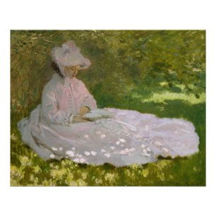Póster Primavera, retrato impresionista, Claude Monet