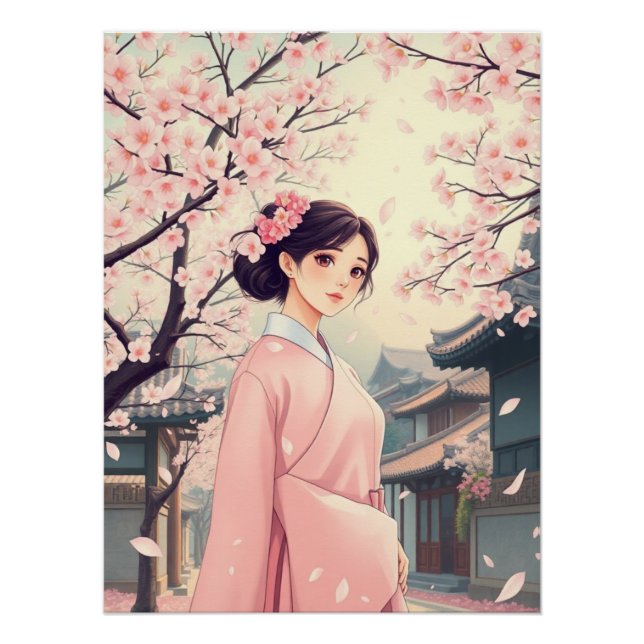 Póster Primavera retro en corea (Anverso)