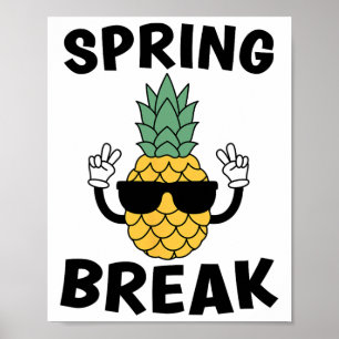 Póster Primavera Rompimiento Pineapple Sungles Tropical B