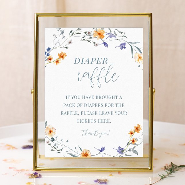 Póster Primavera verano Floral Baby Shower Diaper Raffle (Subido por el creador)