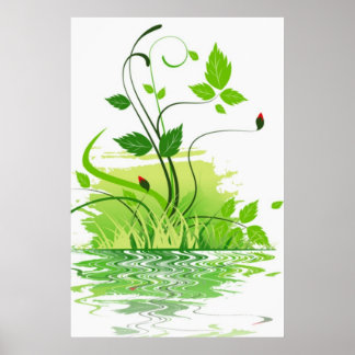 Póster Primavera Verde