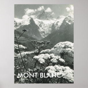 Póster Primavera y nieve, Mont Blanc, Francia