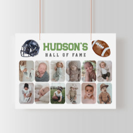 Póster Primer Año Atrás Collage de fotos de cumpleaños de