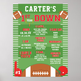 Póster Primer año de la espuma de primer cumpleaños del f