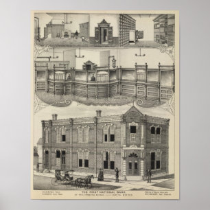 Póster Primer Banco Nacional de Phillipsburg, Kansas