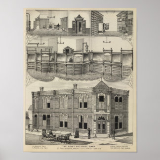 Póster Primer Banco Nacional de Phillipsburg, Kansas