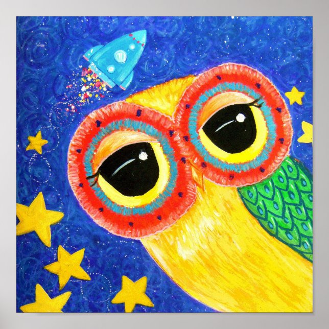 Póster Primer búho en el espacio (Frente)