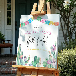 Póster Primer Chica de Fiesta Cactus Cumpleaños