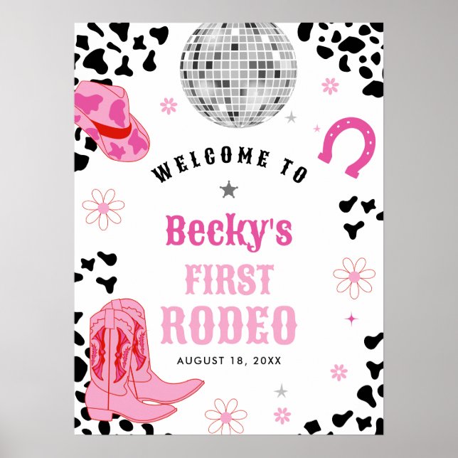 Póster Primer Chica de Rodeo de Pink Disco Bienvenida a l (Frente)