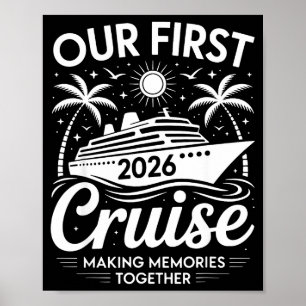 Póster Primer crucero 2026 viaje familiar a juego