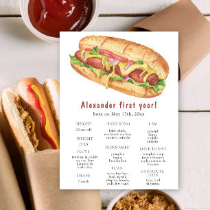 Póster Primer cumpleaños de Hot Dog Cumpleaños
