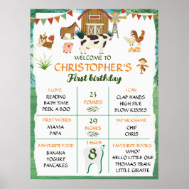 Póster Primer cumpleaños de la granja