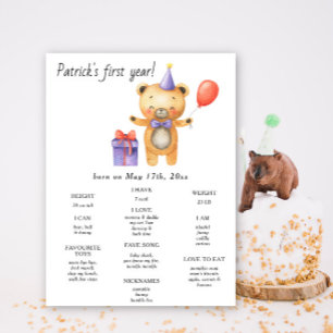 Póster Primer cumpleaños de Little Bear